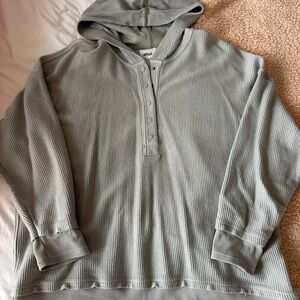 Aerie Sage Hooded Knit Top